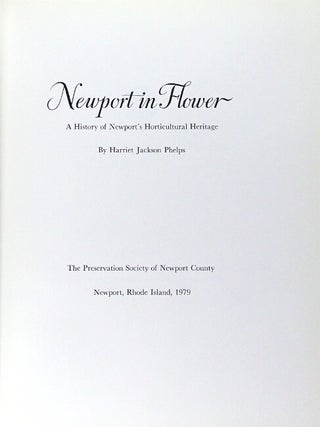 Newport in flower. A history of Newport's horticultural heritage