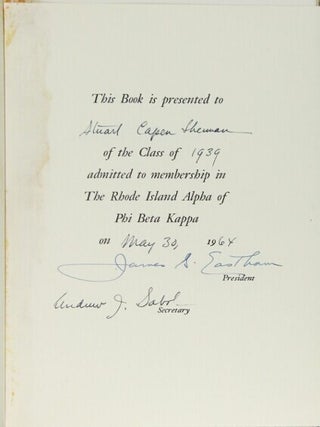 More than a century of scholars. Rhode Island Alpha of Phi Beta Kappa 1830-1954