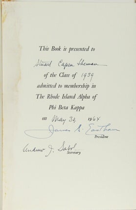 More than a century of scholars. Rhode Island Alpha of Phi Beta Kappa 1830-1954