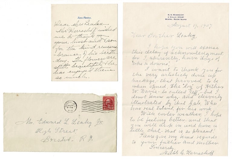Item #56727 One-page autograph letter signed on personalized stationery [N. G. Herreshoff, Bristol, R.I.]. Nathanael Greene Herreshoff.