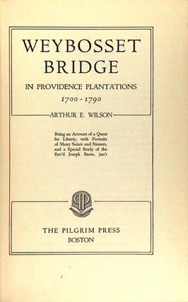 Weybosset Bridge in Providence Plantations 1700-1790