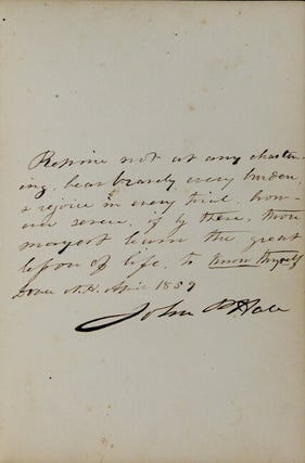 Autograph book containing approximately 68 autographs, among whom John Greenleaf Whittier, evidently collected by a student at the Friends' Boarding School in Providence, R.I., now Moses Brown