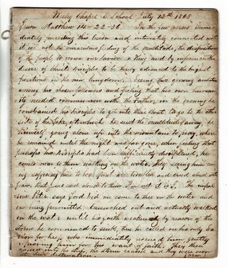 Item #56985 Manuscript sabbath school notebook July 12 - October 18 1868