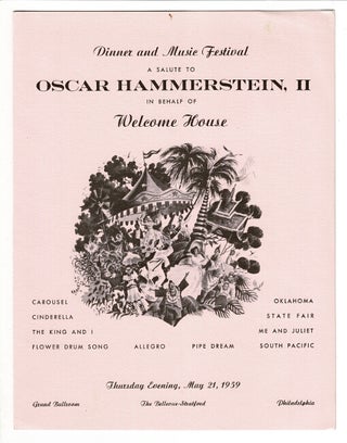 Item #56991 Dinner and music festival. A salute to Oscar Hammerstein, II on behalf of Welcome...
