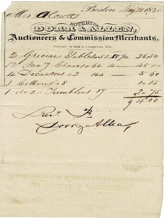 Item #57042 Dorr & Allen Auctioneers & Commission Merchants, corner of Milk & Congress Sts