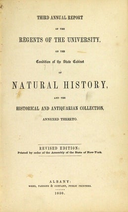 Third annual report of the regents of the university, on the condition of the State Cabinet of Natural History, and the historical and antiquarian collection, annexed thereto