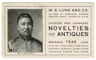 Item #57080 Trade card, W. S. Lung and Co. 28 and 30 Harrison Avenue Boston, Mass. ... Chinese...