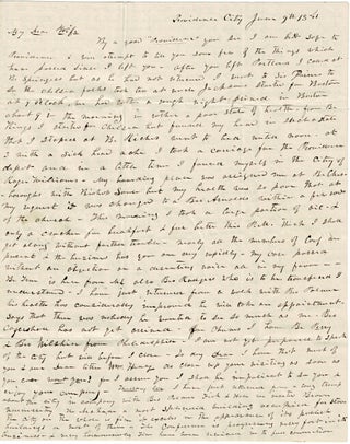 Item #57102 Lengthy three-page autograph letter signed to his wife in Gorham, Maine. E. W. Jackson