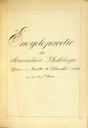 Manuscript lecture notes on six lectures of classical philology, in German