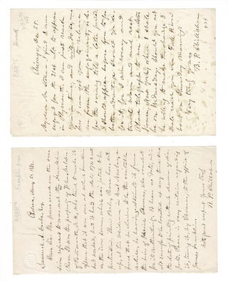 Item #57276 Two one-page autograph letters signed. Benjamin P. Shillaber