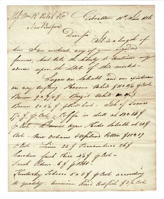 Item #57290 Two-page autograph letter signed to Rotch & Co. of New Bedford, from Horatio Sprague....