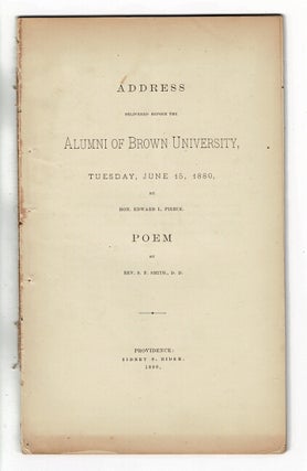 Item #57339 Address delivered before the alumni of Brown University, Tuesday, June 15, 1880 ......