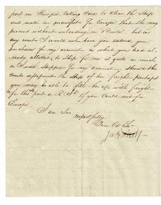 Four letters from merchants to Edward Spaulding, shipping agent, Maztanzas, Cuba