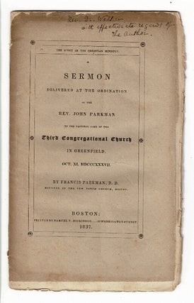 Item #57800 The spirit of the Christian ministry. A sermon delivered at the ordination of Rev....