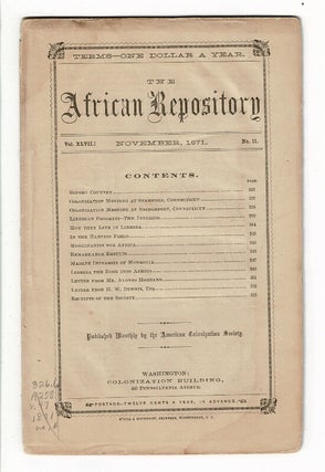Item #57805 The African Repository and colonial journal [later:] The African Repository
