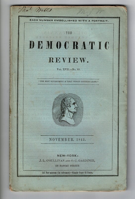 Item #57827 A Dialogue [as contained in]: The Democratic review, vol. XVII, No. LXXXIX. Walt Whitman.