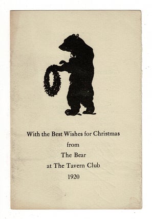 Item #57853 Christmas at the Tavern Club, 1920 [drop title]. John Jay Chapman