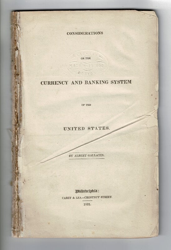 Item #57860 Considerations on the currency and banking system of the United States. Albert Gallatin.