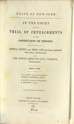Item #57872 State of New-York. In the Court for the trial of impeachments and the correction of...