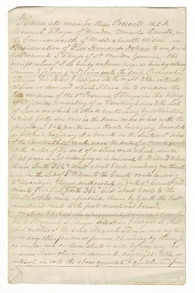 A dozen documents related to mid-19th century Massachusetts property