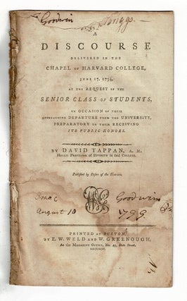 Item #58049 A discourse delivered in the chapel of Harvard College, June 17, 1794, at the request...