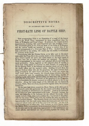 Item #58068 Descriptive notes to accompany the view of a first-rate line of battle ship [drop...