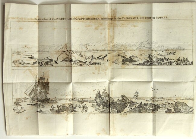 Item #58084 Description of a view of the north coast of Spitzbergen, now exhibiting in the large rotunda of Henry Aston Barker's Panorama, Leicester-Square; painted from drawings taken by Lieut. Beechey, who accompanied the Polar Expedition in 1818, and liberally presented them to the proprietor. A view of Lausanne, and the lake of Geneva is also exhibiting. Frederick William Beechey.
