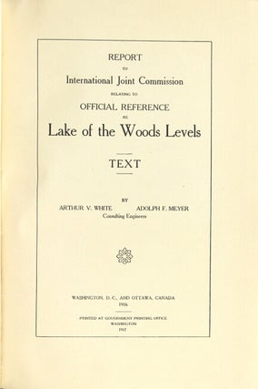 Report to International Joint Commission relating to official reference re Lake of the Woods levels