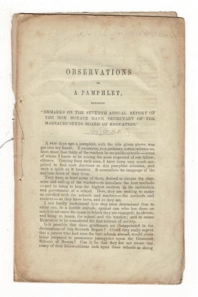 Item #58305 Observations on a pamphlet, entitled "Remarks on the Seventh Annual Report of the...