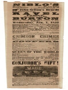 Item #58318 Niblo's. Manager ... Mr. John Sefton. Tickets 50 cents ... private boxes, $5.00. John...