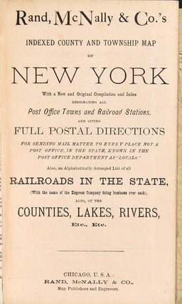 Rand, McNally & Co.'s indexed county and township map of New York with a new and original compilation and index designating all post office towns and railroad stations and giving full postal directions...