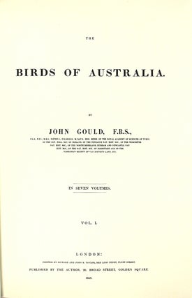 Item #58449 The birds of Australia. John Gould