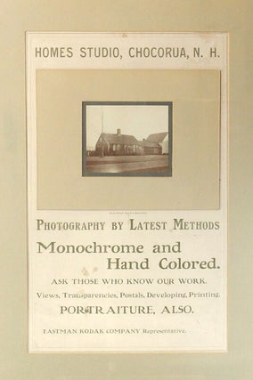 Item #58500 Homes studio, Chocorua, N. H. Photography by latest methods. Monochrome and hand...