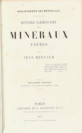 Histoire elementaire des mineraux usuels ... Deuxieme edition