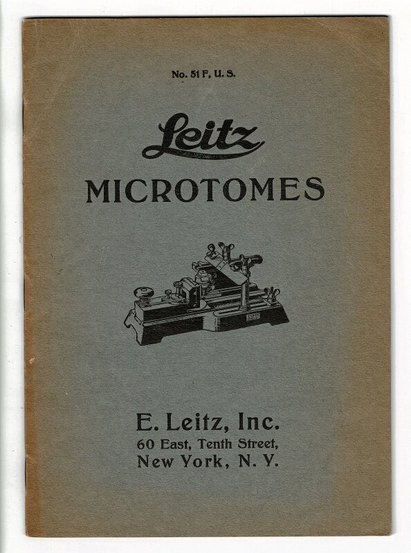 Item #58583 No. 51F, U.S. Leitz microtomes. Inc E. Leitz.