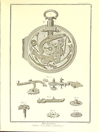 Horlogerie. As contained in Encyclopedie, ou dictionaire raisonne des sciences, des arts et des metiers, Paris 1751-1780