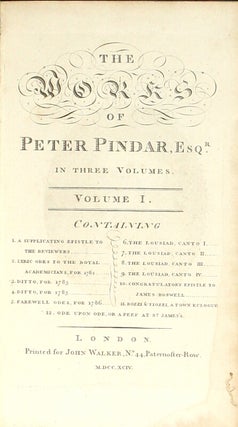 The works of Peter Pindar