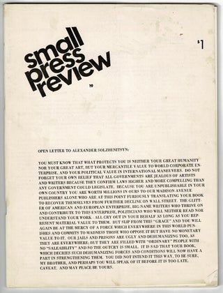 Item #58692 Small press review No. 19. Robert C. Morse