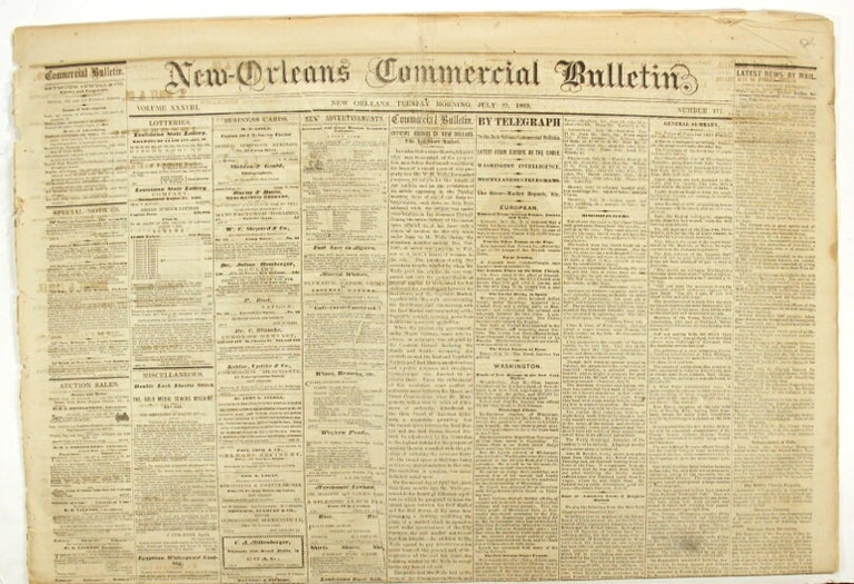 Item #58987 New-Orleans Commercial Bulletin. Vol. XXXVIII, no. 177