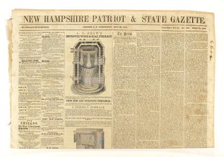 Item #59027 New Hampshire Patriot & State Gazette. New Series, Vol. 10. No. 480. Whole No. 2480