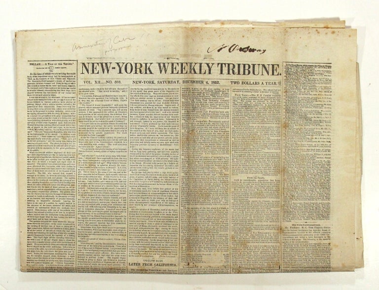 Item #59057 New-York Weekly Tribune. Vol. XII, no. 586