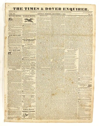Item #59111 The Times & Dover Enquirer. Vol. III. No. 23