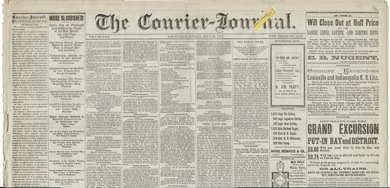 Item #59180 The Courier-Journal. Volume LIII. New Series No. 3119