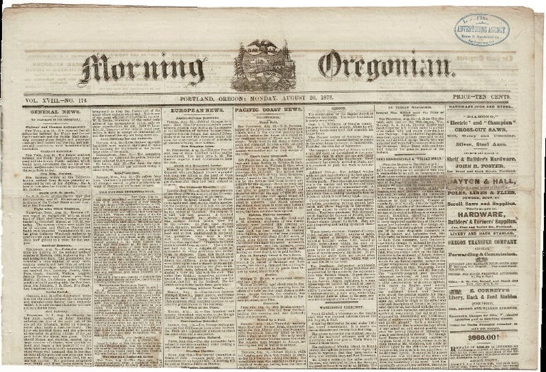 Item #59188 Morning Oregonian. Vol. XVIII. No. 174