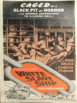Item #59197 Caged in a black pit of horror ... 13 women journying to a living hell. American...