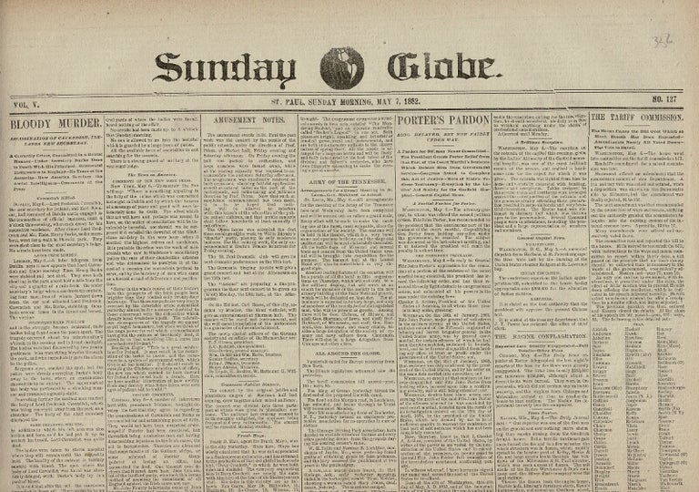 Item #59204 Sunday Globe. Vol. V. No. 127