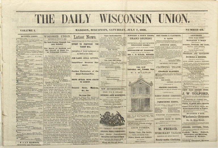 Item #59218 The Daily Wisconsin Union. Volume 1. Number 69