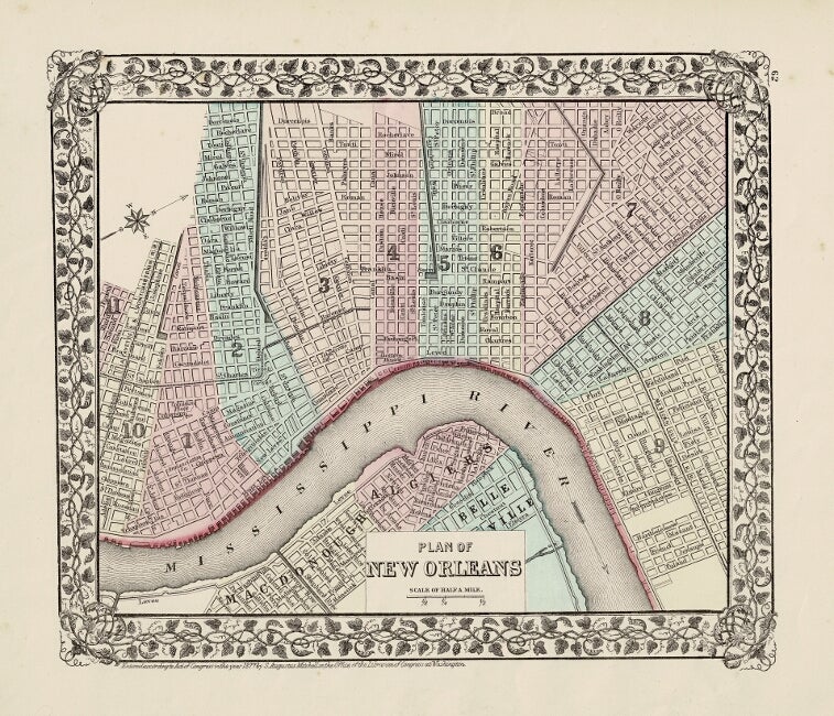 Item #59223 Plan of New Orleans. S. Augustus Mitchell.