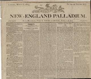 Item #59228 New England Palladium. No. 19, of Volume XXI