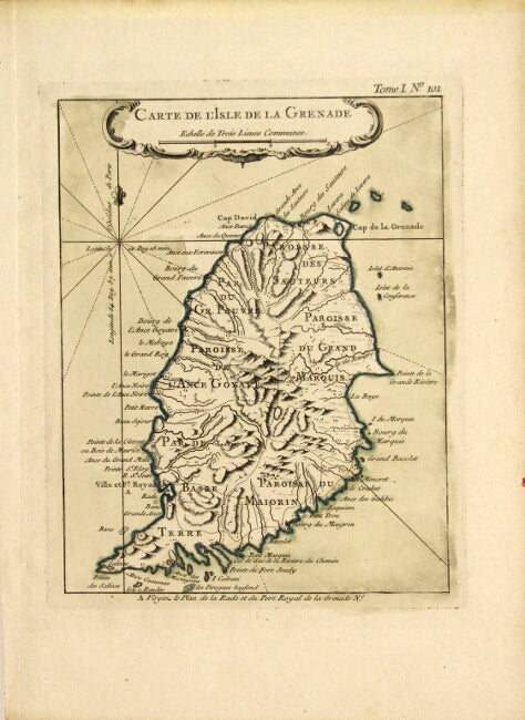 Item #59273 Carte de l'isle de la Grenade. Jacques Nicolas Bellin.
